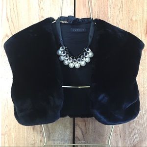 Black Fluffy Vest